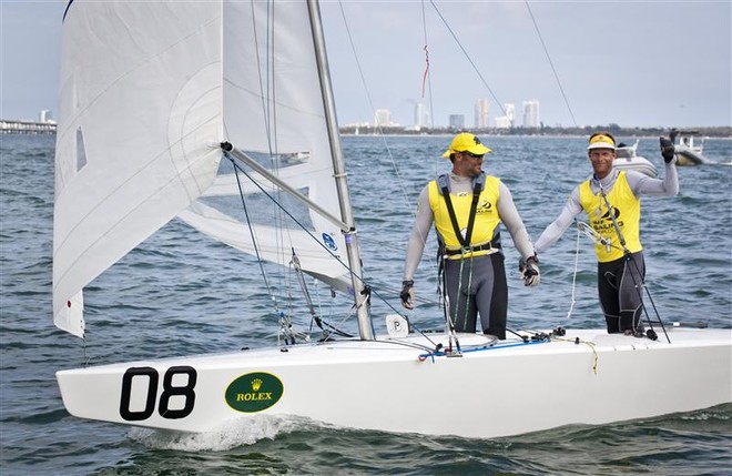 Gold medalists Robert Scheidt and Bruno Prada (BRA) in the Star fleet - Miami OCR 2012 ©  Rolex/Daniel Forster http://www.regattanews.com